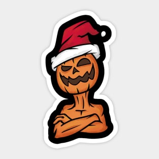 Spooky Pumpkin in Christmas (or Halloween) Sticker